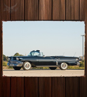 Металлическая табличка Chevrolet Bel Air Impala 348 Super Turbo-Thrust Tri-Power Convertible